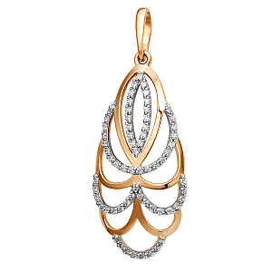 Подвеска из красного золота с фианитами
