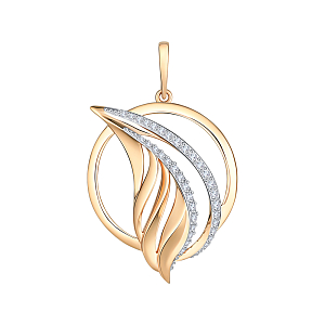 Подвеска из красного золота с фианитами