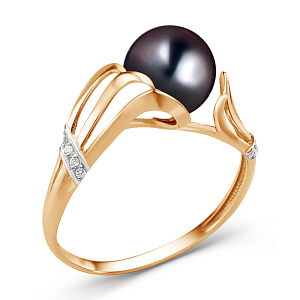 Кольцо из красного золота с фианитами