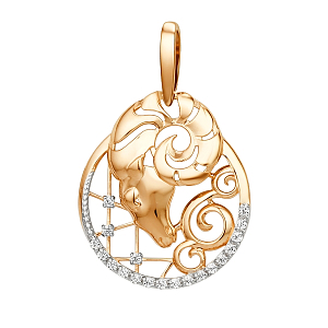 Подвеска из красного золота с фианитами