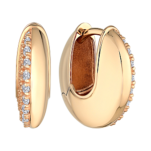 Серьги из красного золота с фианитами