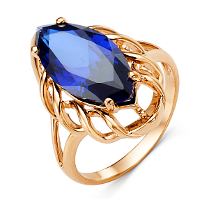 Кольцо из красного золота с корундом