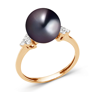 Кольцо из красного золота с фианитами