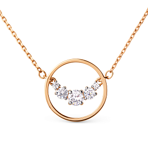 Колье из красного золота с фианитами