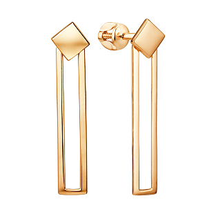 Серьги пусеты из красного золота