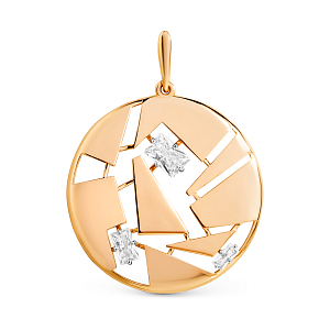 Подвеска из красного золота с фианитами