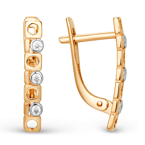 Серьги из красного золота с фианитами