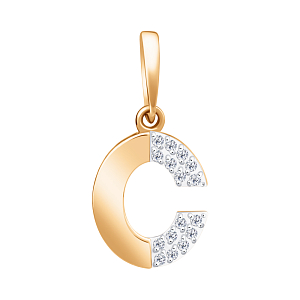 Подвеска из красного золота с фианитами