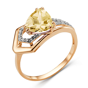 Кольцо из красного золота с цитрином