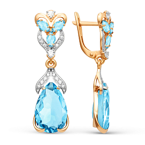 Серьги из красного золота с swiss топазами