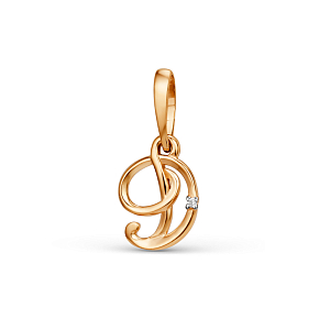 Подвеска из красного золота с фианитом