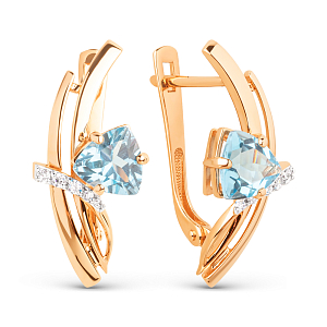 Серьги из красного золота с swiss топазами