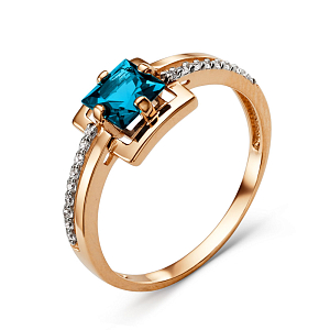 Кольцо из красного золота с swiss топазом