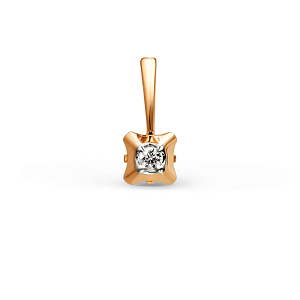 Подвеска из красного золота с фианитом