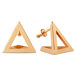 Серьги пусеты из красного золота