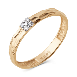 Кольцо из красного золота с фианитами