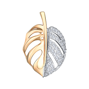 Подвеска из красного золота с фианитами