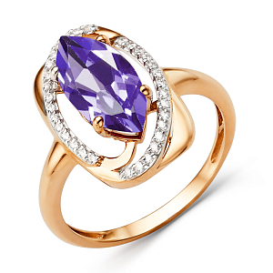 Кольцо из красного золота с аметистом