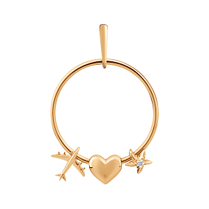 Подвеска из красного золота с фианитом