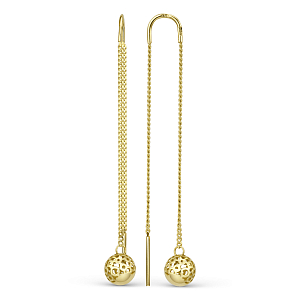 Серьги продевки из желтого золота