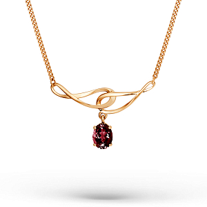 Колье из красного золота с гранатом