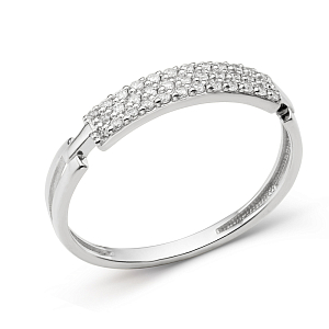 Кольцо из белого золота с фианитами