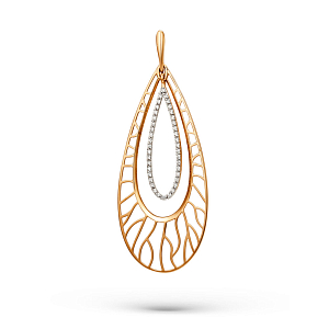 Подвеска из красного золота с фианитами