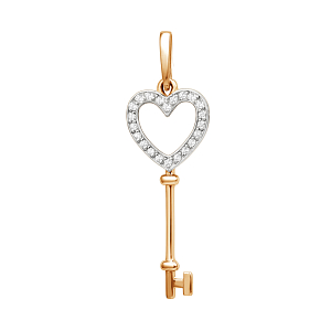 Подвеска из красного золота с фианитами