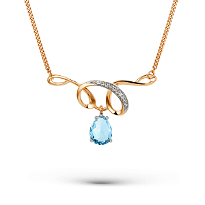 Колье из красного золота с топазом