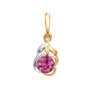 Подвеска из красного золота с корундом