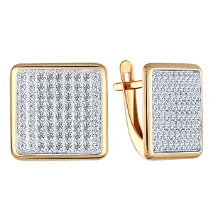 Серьги из красного золота с фианитами