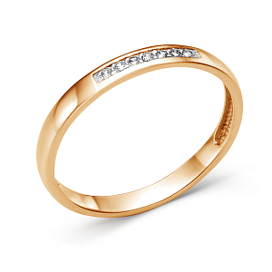 Кольцо из красного золота с фианитами