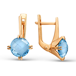 Серьги из красного золота с swiss топазами