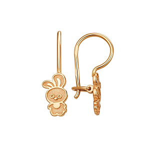 Серьги детские из красного золота
