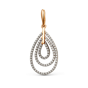 Подвеска из красного золота с фианитами