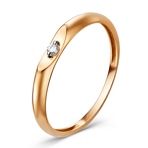 Кольцо из красного золота с фианитом