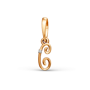 Подвеска из красного золота с фианитом