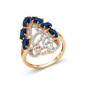 Кольцо из красного золота с корундами