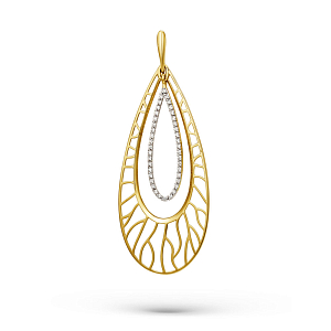 Подвеска из желтого золота с фианитами