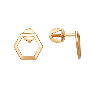 Серьги пусеты из красного золота