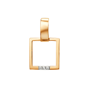 Подвеска из красного золота с фианитами