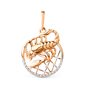 Подвеска из красного золота с фианитами