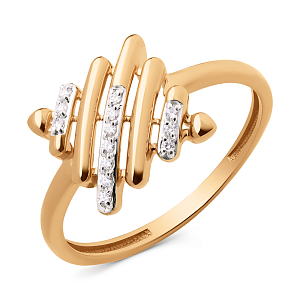 Кольцо из красного золота с фианитами