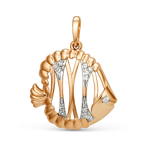 Подвеска из красного золота с фианитами