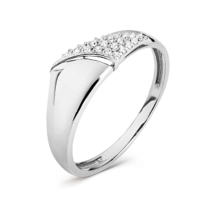 Кольцо из белого золота с фианитами