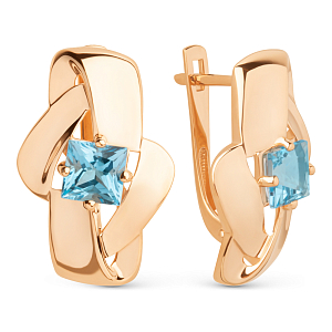 Серьги из красного золота с swiss топазами