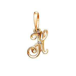 Подвеска из красного золота с фианитом