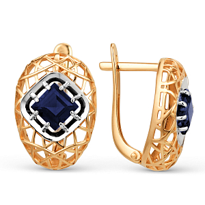 Серьги из красного золота с корундами