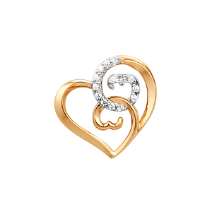 Подвеска из красного золота с фианитами