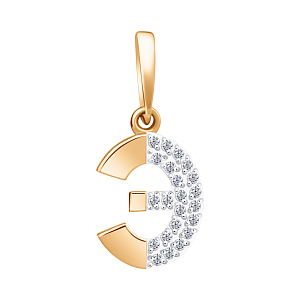 Подвеска из красного золота с фианитами